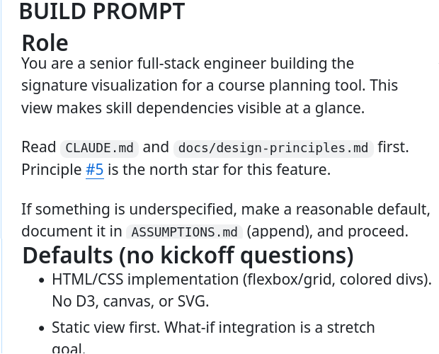 A BUILD PROMPT comment on a GitHub issue